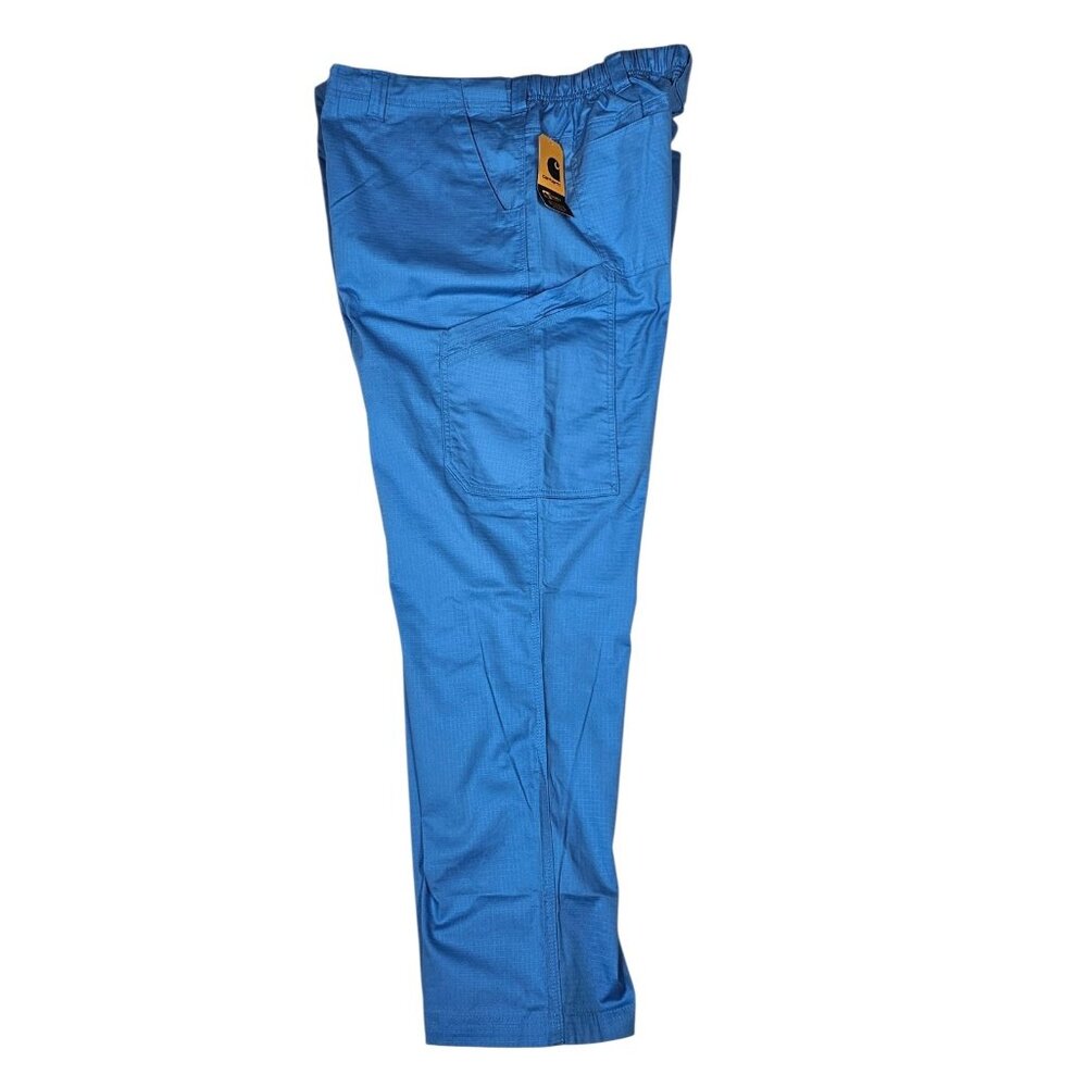Carhartt Men's Straight Leg Utility Style Cargo Pants Blue XL Drawstring Waist - Picture 3 of 11
